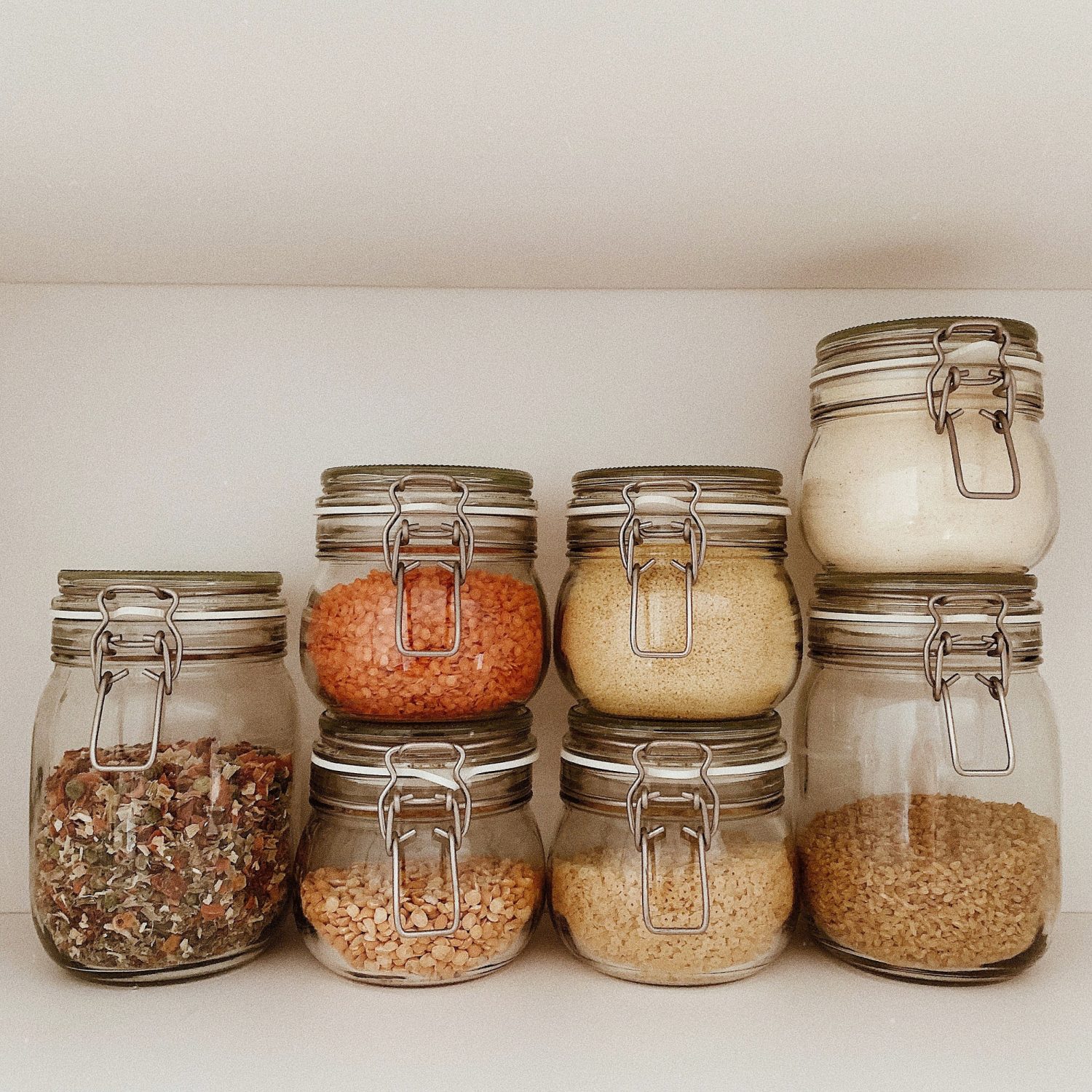 organized jars